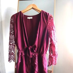 Burgundy low cut Jumper.